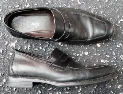 JOHNSTON & MURPHY Mens BLACK Sheepskin Leather XC4 System Waterproof Loafers 10M