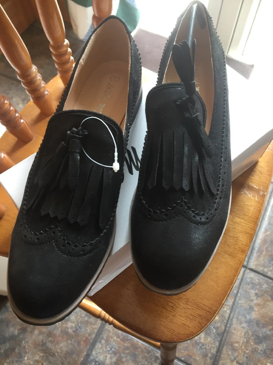 LADIES BLACK LOAFER STYLE SHOES SIZE EURO 41