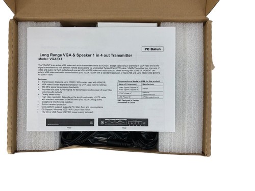 New Long Range VGA & Speaker 1 in 4 out transmitter VGAE4T - Picture 6 of 24