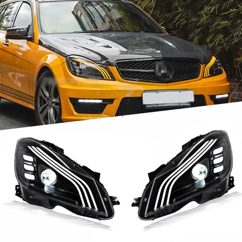 Pair For Mercedes Benz W204 C250 2011-2014 LED Headlights DRL Head Lamp Assembly - Picture 3 of 24
