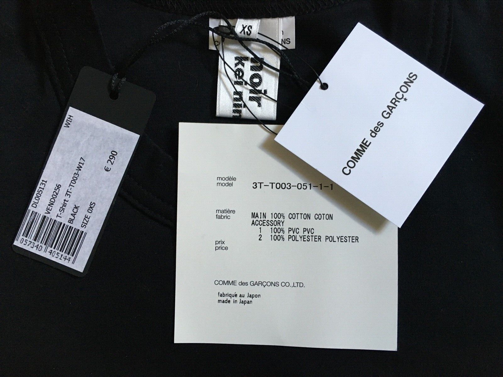 RRP £255 Black NOIR KEI NINOMIYA COMME DES GARCONS T Shirt Ruffle Frill image 7