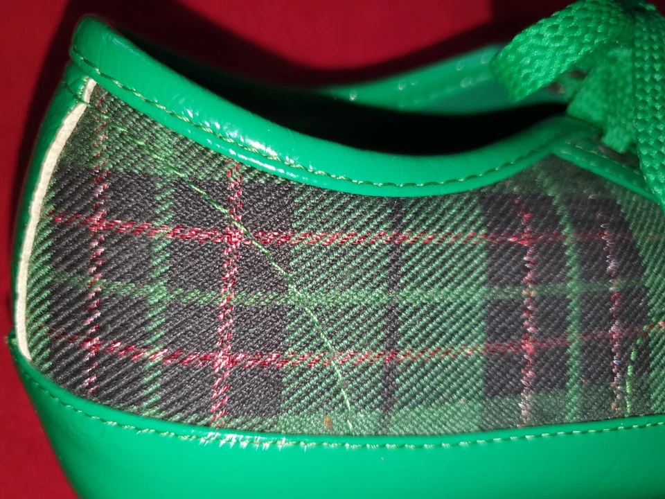 Sneaker "Saint Galant" grün Karos Lack Gr.36 Vegan Sternchen glitzerrot Irland - Bild 4 von 4