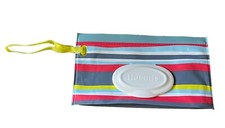Huggies Clutch N Clean Travel Wipes Refill Pouch Horizontal Stripes Blue Red