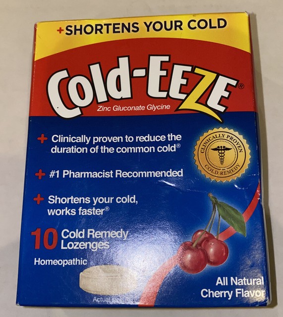 ColdEeze Zinc Lozenges Natural Cherry Flavor 10 Count Shortens Cold