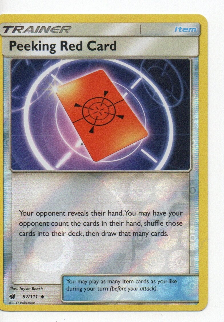 Peeking Red Card Reverse Holo - 97/111 - Crimson Invasion Pokemon