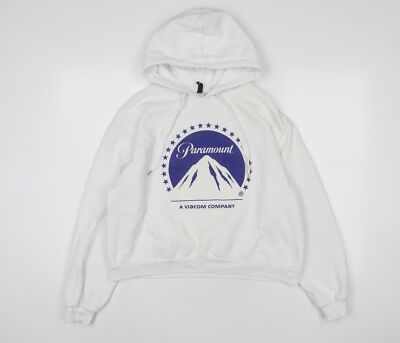Paramount Damen Pullover Hoodie weiß Baumwolle Größe L Pulli