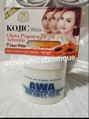AWA Body Cream  & Kojic-White Face & BODY Exfoliating soap.    AUTHENTIC . 