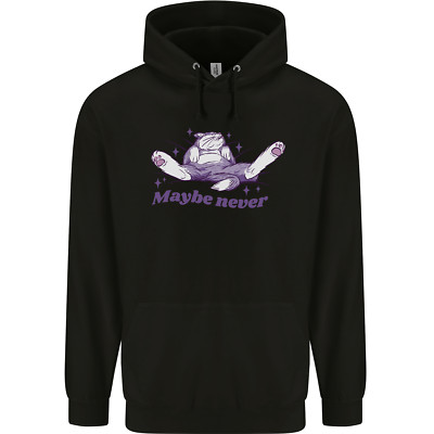 Maybe Never Lazy Cat Sleeping Herren 80% Baumwolle Hoodie