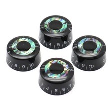 4Pcs Acrylic Guitar Knobs Speed Volume Tone Control Knobs Black Abalone Circle