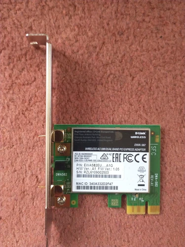 DWA-582 D-Link Wireless AC1200 DualBand PCIe Adapter DWA-582 card UNTESTED