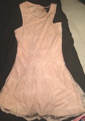 Penelope Tree By Miss Behave  Girls Size 14 Peach Lace Fit And Flare Dress