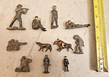 Vintage Lot Metal Toy Military Soldiers Cowboy Indian Dog Horse Sitting Man T11