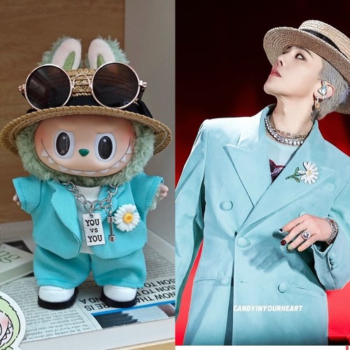 NO DOLL POPMART LABUBU Clothe G-Dragon Concert-Inspired Outfit Set for 15/17cm - Picture 6 of 9
