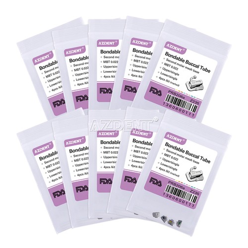 40pcs AZDENT Tubos bucales de ortodoncia dental MBT 022 2nd Molar Adhesivo - Picture 10 of 11