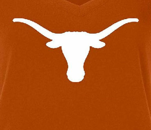 Damen Texas Longhorns Silhouette Langarm V-Ausschnitt T-Shirt - Bild 2 von 3