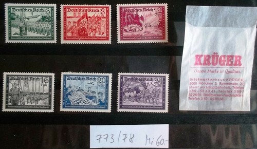 Deutsches Reich DR Mi. 773/78 " Reichspost " komplett ** postfrisch LUXUS Mi. 60