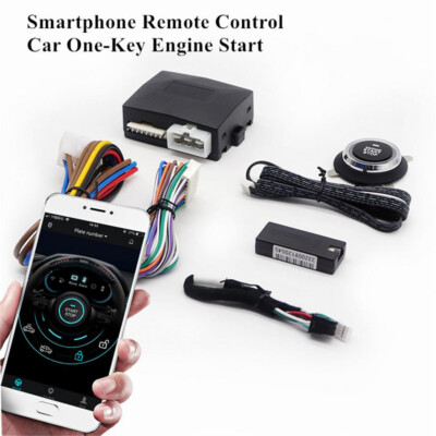 #ad Car Keyless Entry Engine Start Alarm System Kit Push Button Remote Start Stop $42.84