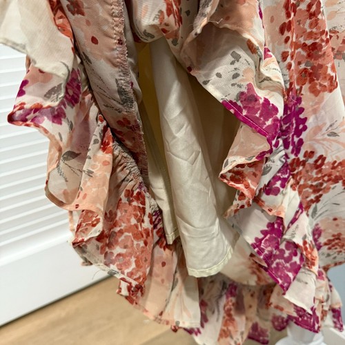 Elle Babydoll Ruffled Tiered Maxi Floral Dress Prairie Fairy Romantic Size S - Picture 8 of 11