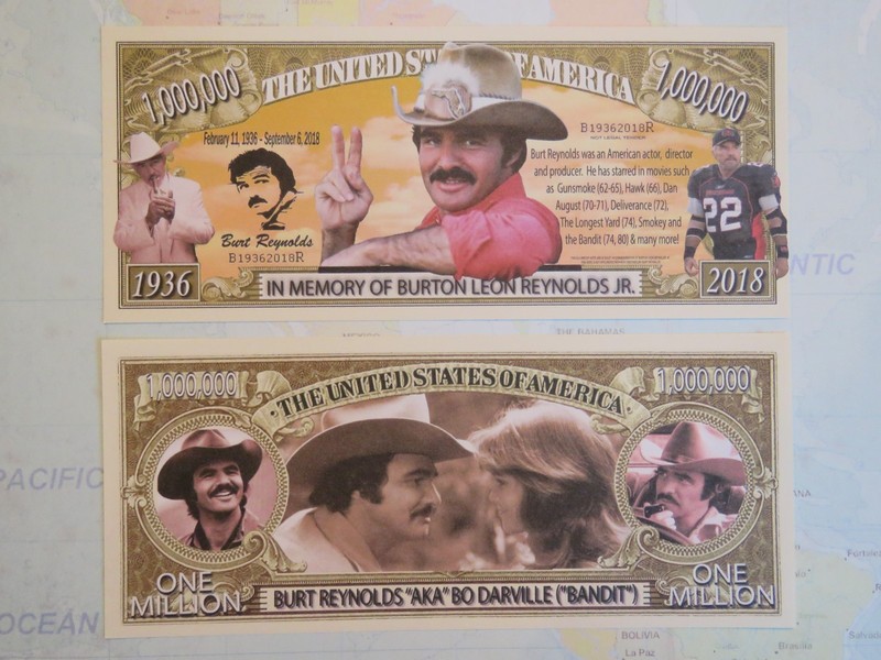 BURT REYNOLDS 1936-2018 Actor, Director ~ Hip $1,000,000 One Million Dollars