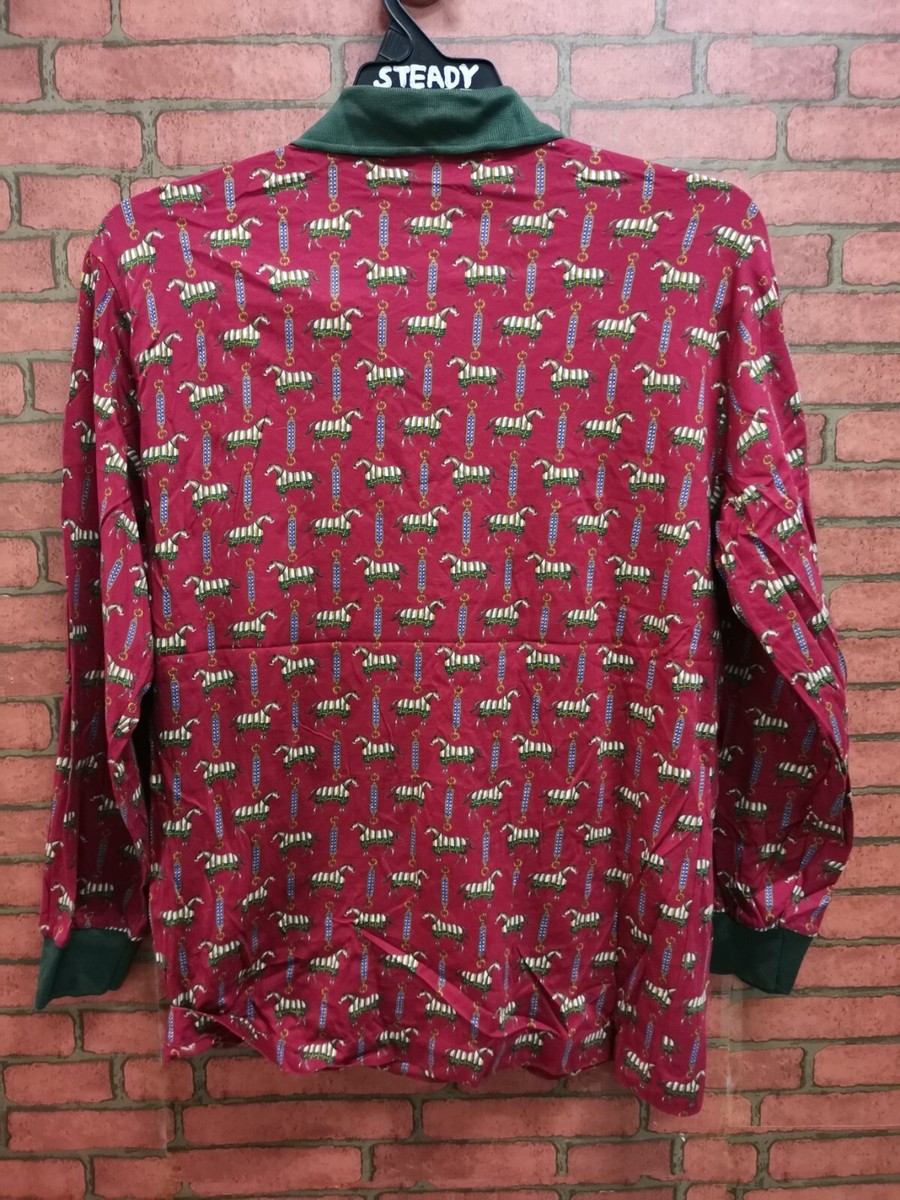 VINTAGE CELINE HOMME MONOGRAM HORSE LONG SLEEVES POLO SHIRT VINTAGE CELINE HOMME MONOGRAM HORSE LONG SLEEVES POLO SHIRT