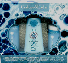 New Crabtree Evelyn La Source Gift Set Hand Therapy, Body Wash, Lotion, Loofah
