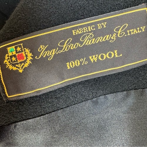 Fleurette Loro Piana schwarz City klassischer Wollmantel/Trench Größe 10P - Bild 5 von 13