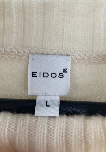 Eidos By Isaia 100% Cashmere Turtleneck Sweater Size Large Ivory Italy - Picture 9 of 11