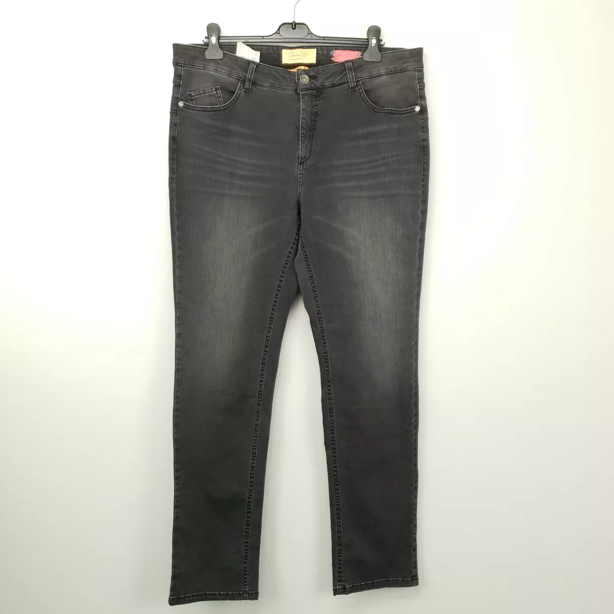 Pierre Cardin Womens Jeans W35 L32 Grey SLIM Straight Stretch My