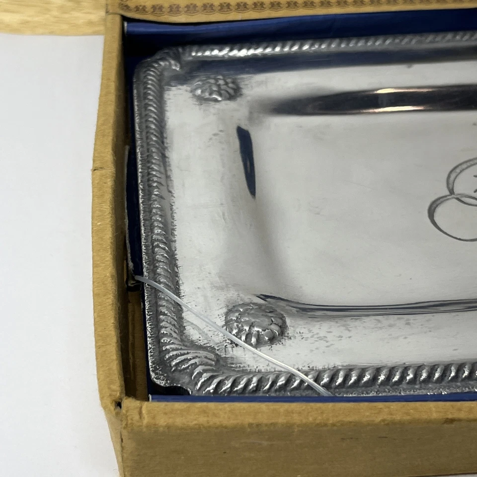 Global Market, Made In India Polished Silver Tone Pewter “AMEN” Tray, New In Box - Image 3 of 4