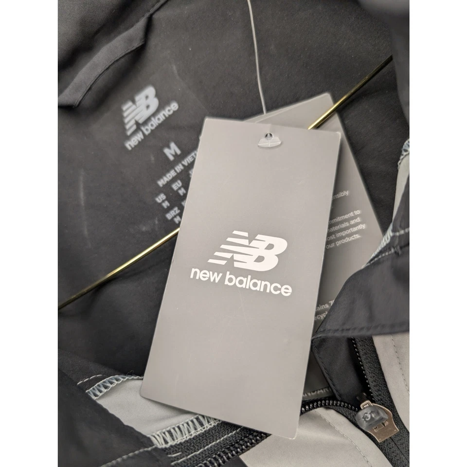 NWT New Balance Athletics Full Zip Woven Jacket in Black/Grey size Medium - Image 4 of 4