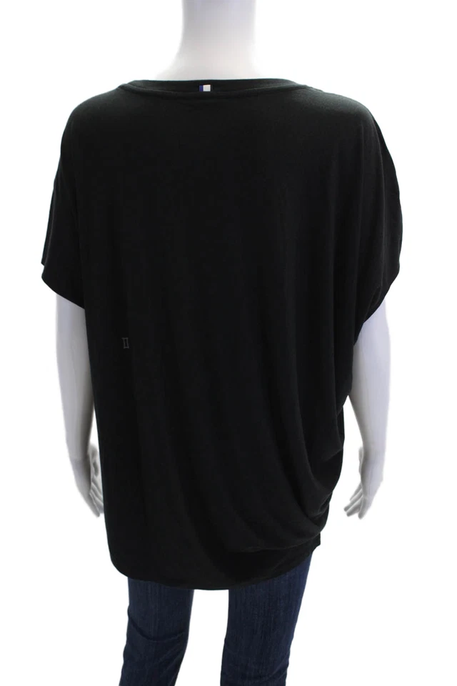 Top informal manga corta cuello redondo de algodón negro talla L Kit And Ace para mujer Foto 3 de 4