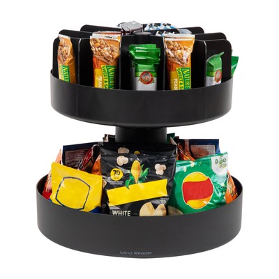 Mind Reader 2-Tier Snack Carousel Countertop Organizer Snack Tray Breakroom K...