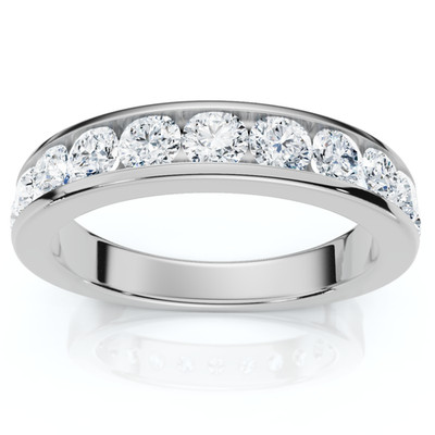 1Ct Channel Set Diamond Wedding Ring 14k Gold or Platinum Lab Grown EF/VS