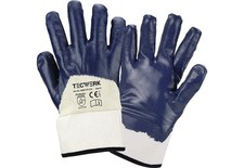 TECWERK Gant Neckar taille 9 bleu revêtement partiel en nitrile EN 388 catégo...