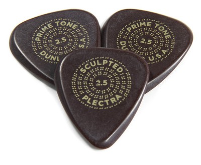 Dunlop Primetone 2.5mm Standard Smooth Picks, 3-Pack