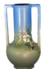 Vintage Weller Hudson Art Pottery Vase, c1920 Dbl. Handle Flowers 10" MINT