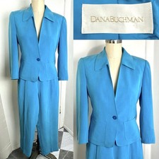 Dana Buchman SILK Suit. Jacket 6, Pant 4. blue.