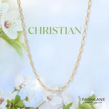 Park Lane CHRISTIAN 18 Inch GOLD Oval Filigree Link Necklace Retail $86