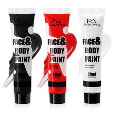 Black White Red Face Paint, Water-Based Body Paint for Halloween