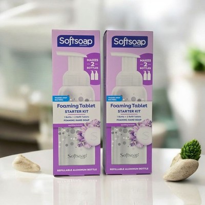 2 Softsoap Foaming Tablet Starter Kit 1 Bottle + 2 Refill Tablets Each Lavender