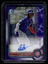 2022 Bowman #CPA-YS Yeison Santana Chrome Prospects Auto Purple Ref #/250