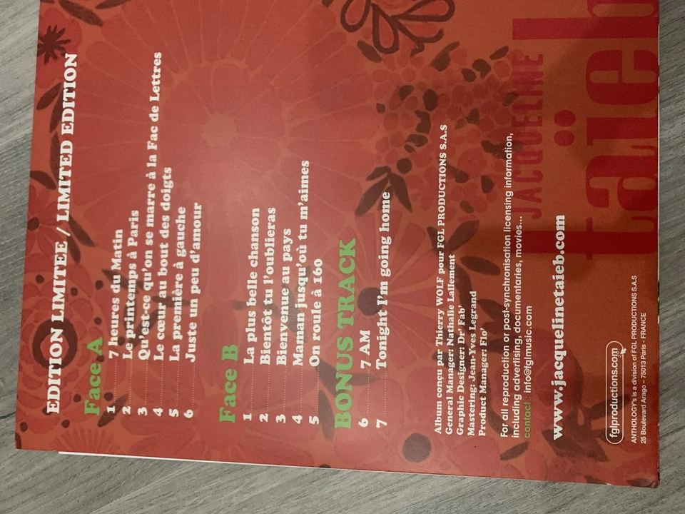 Lp vinyle Jacqueline Taieb 7h00 du matin / 1967 - Image 2 of 4