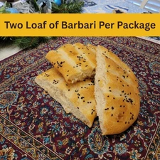 Persian Barbari Bread - Handmade Whole Wheat with Sesame Seeds - 2 Per Pack