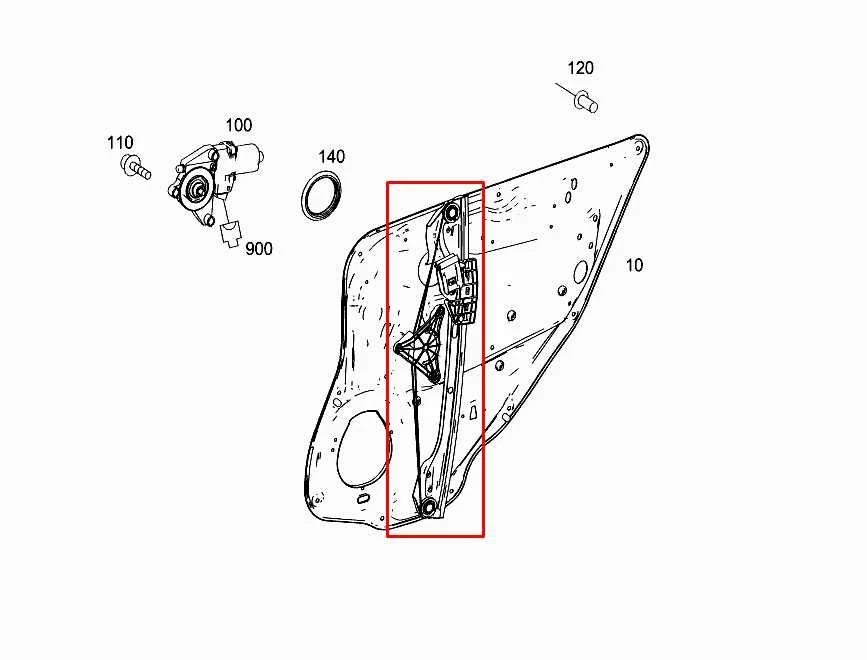 Regulador ventana puerta trasera derecha mercedes-benz e350 sport 4matic 10-16 con motor Foto 2 de 4