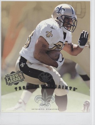 1997 Leaf Signature 8 x 10 Jumbo First Down Markers Troy Davis Rookie RC 0q3