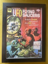 Retro Framed UFO Flying Saucers Art Print Poster Wall Art In Great Condition A3