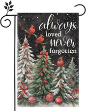 Merry Christmas Garden Flag 12X18 Inch Double-Sided Burlap Family Party Outdoor