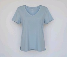 Women's V-Neck Short Sleeve Tee Light Blue S S New With Tags