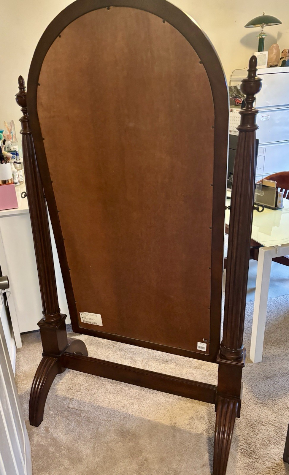 Bernhardt Mahogany Wood Free-standing Cheval Mirror