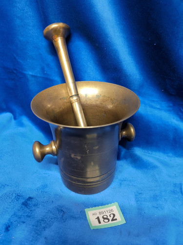 Antique Brass Apothecary Pestle And Mortar Very Heavy 2kg - Picture 1 of 8